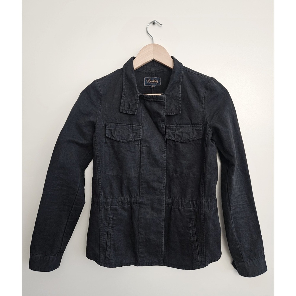 Madewell Dark Black Utility Jacket with Flap Pockets